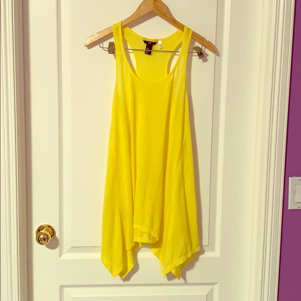 Yellow tank top or bathing suit cover